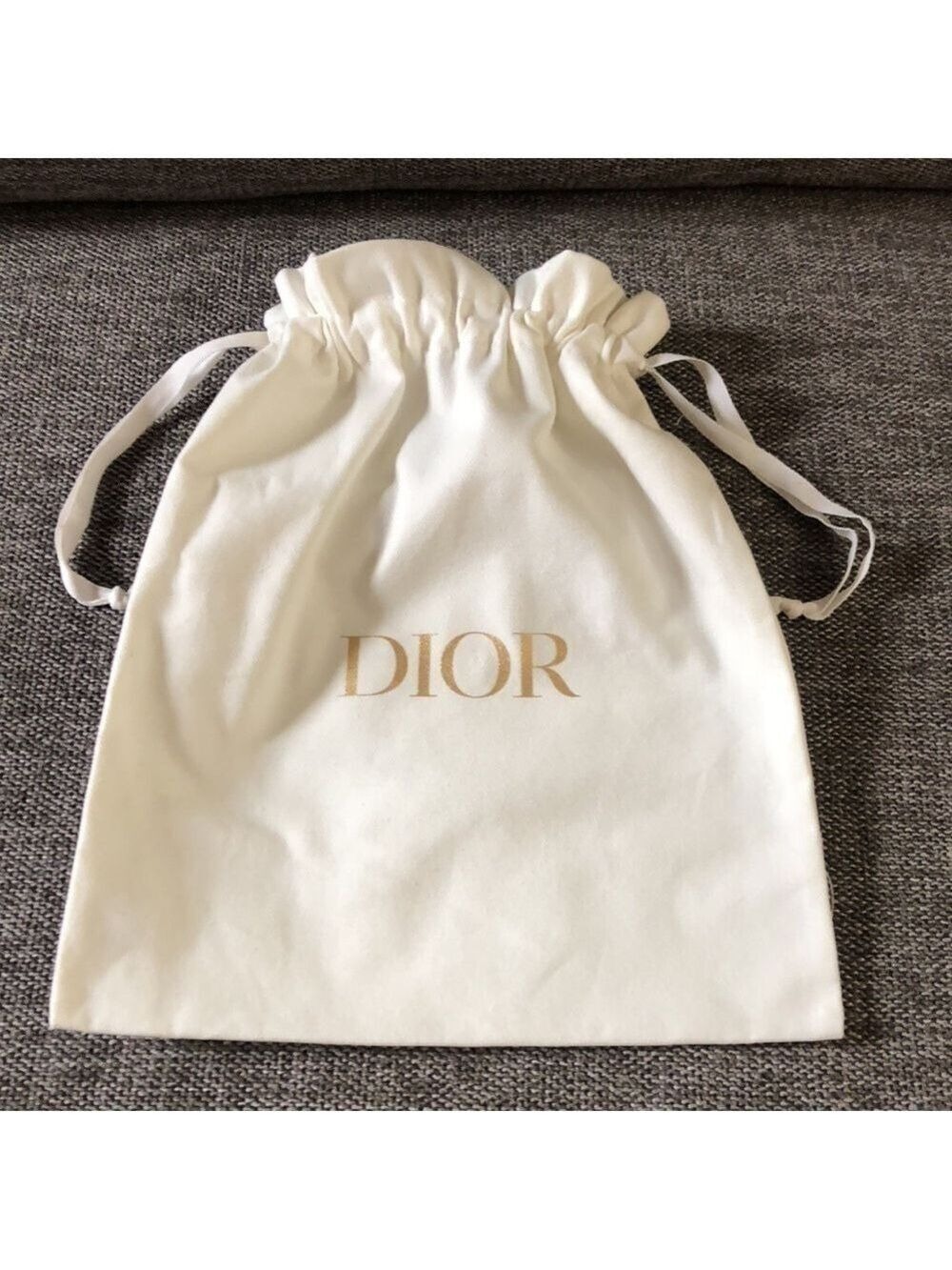 Dior Dustbag Pouch Cream Drawstring Medium 13’’x 10.5’’ Authentic New